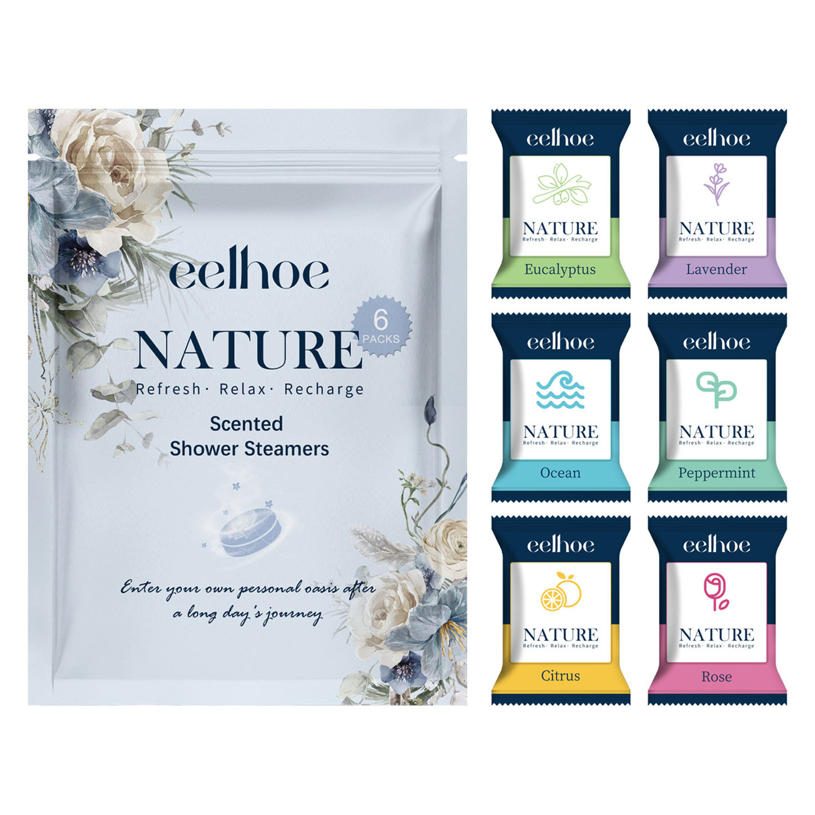 Shower Steamer Tablet - 6pcs 아로마 테라피 샤워 정제 수면