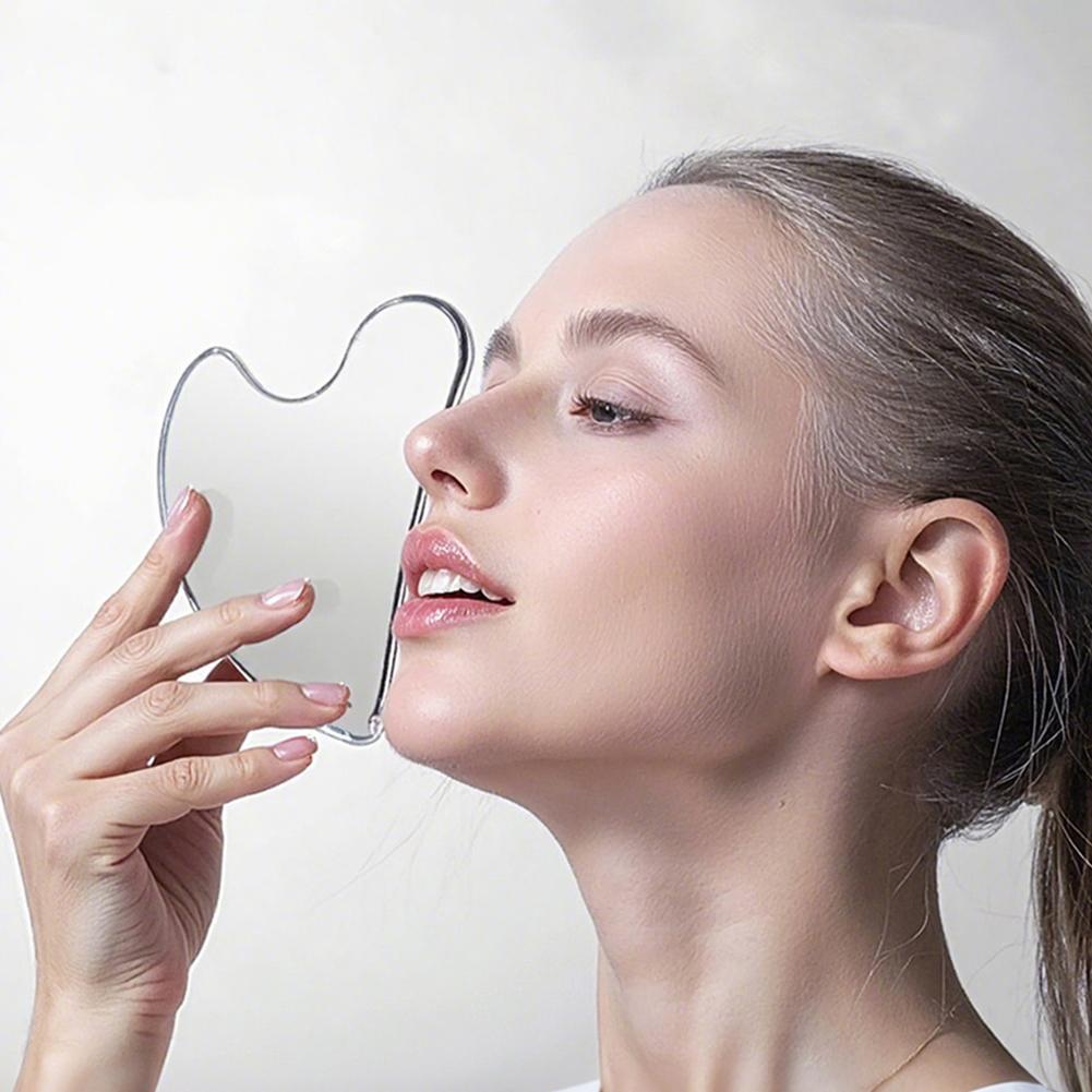 Gua Sha Tool Rose Quartz - 스테인리스 스틸 괄사 보드 얼굴 및