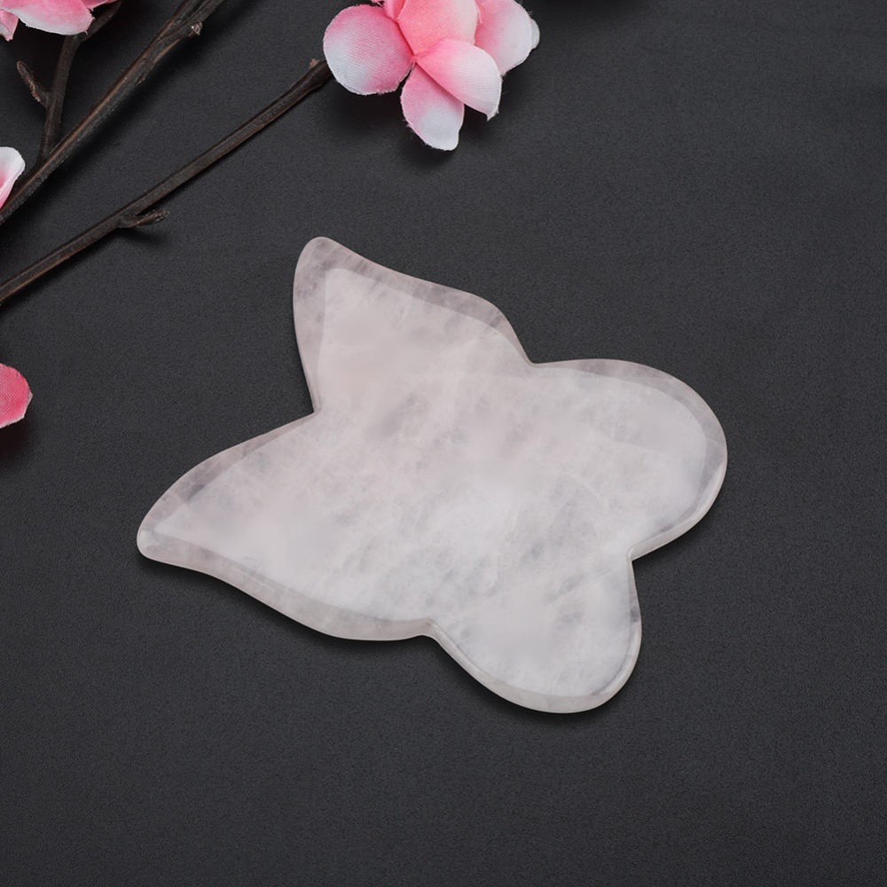 Gua Sha Tool Rose Quartz - 페이셜 키트 핑크 로즈 쿼츠 마사지