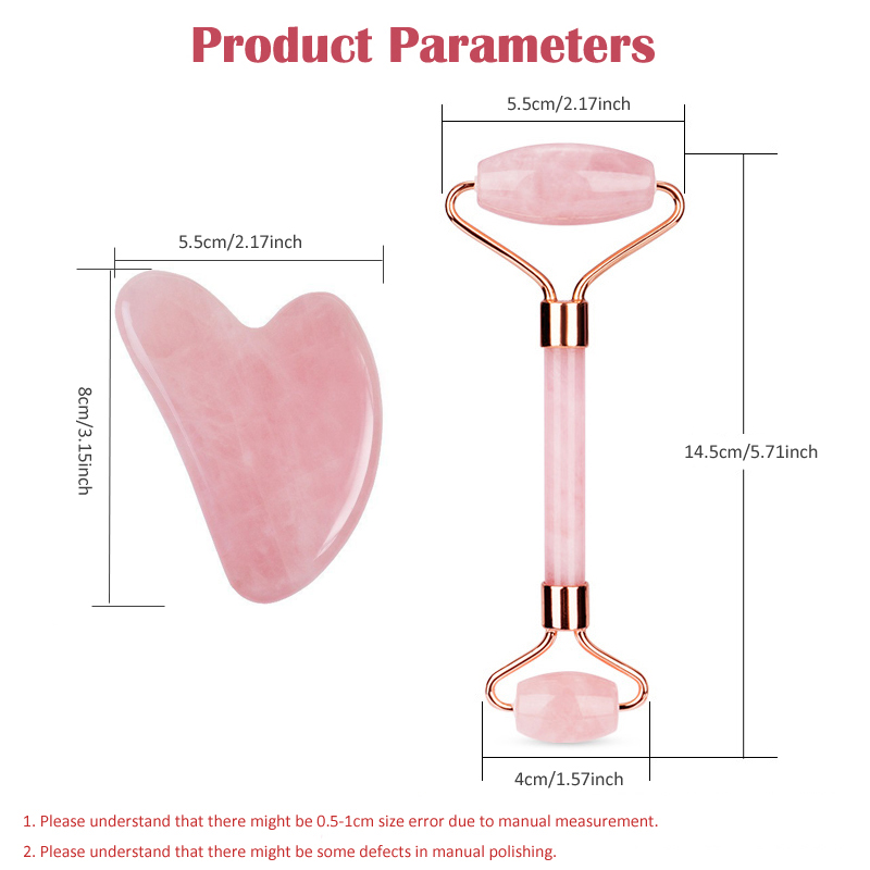 천연 로즈 쿼츠 옥 롤러 Gua 샤 스크레이퍼 세트 페 - Gua Sha Tool Rose Quartz 리뷰 및 가격