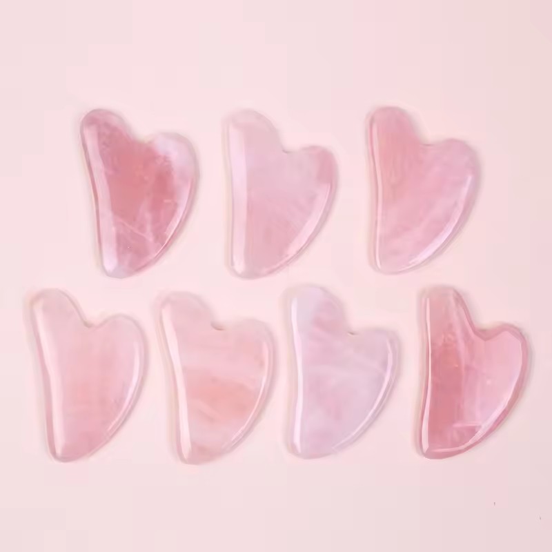 5개입 핑크 천연 옥 로즈쿼츠 마사지 스크래핑 마사지  - Gua Sha Tool Rose Quartz 리뷰 및 가격