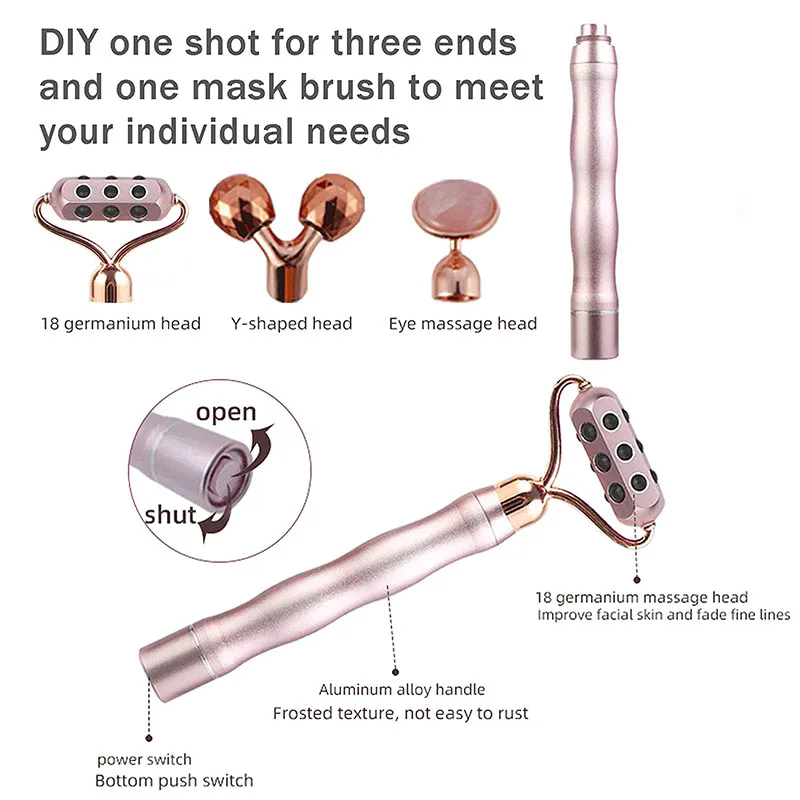 3 in 1 3D 롤러 게르마늄 스톤 뷰티 바 로즈 쿼 - Gua Sha Tool Rose Quartz 리뷰 및 가격