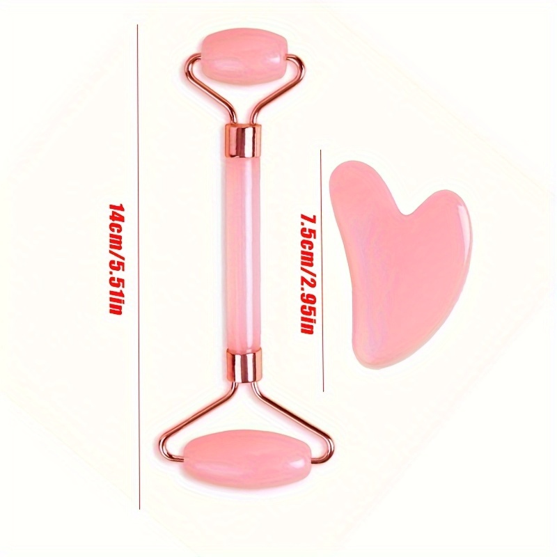 신제품 2개입 괄사 페이셜 스톤 페이셜 마사지 롤러 스 - Gua Sha Tool Rose Quartz 리뷰 및 가격