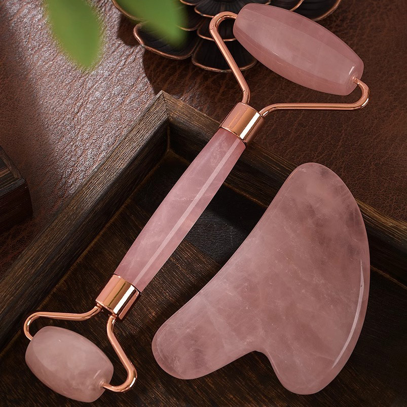 로즈 쿼츠 페이스 롤러 구아샤 마사지 키트 크리스탈 스 - Gua Sha Tool Rose Quartz 리뷰 및 가격