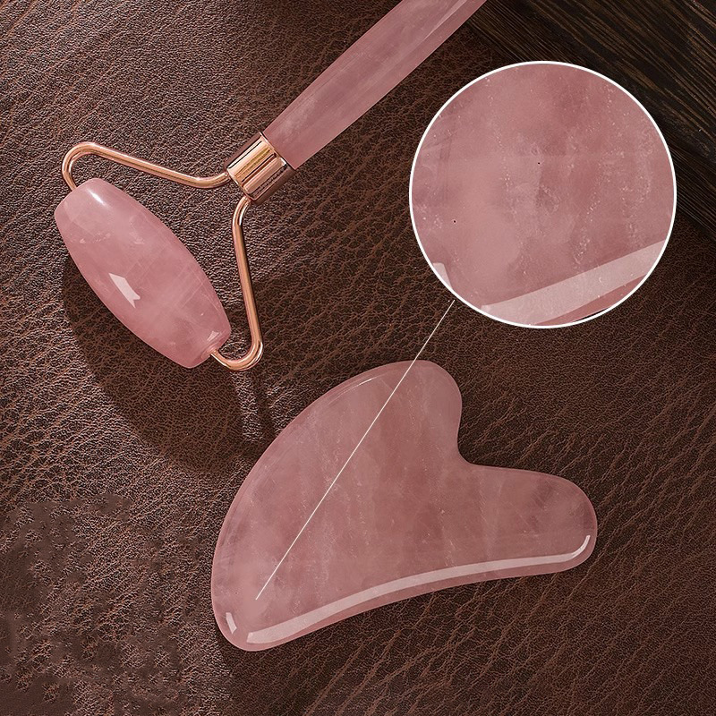 로즈 쿼츠 페이스 롤러 구아샤 마사지 키트 크리스탈 스 - Gua Sha Tool Rose Quartz 리뷰 및 가격
