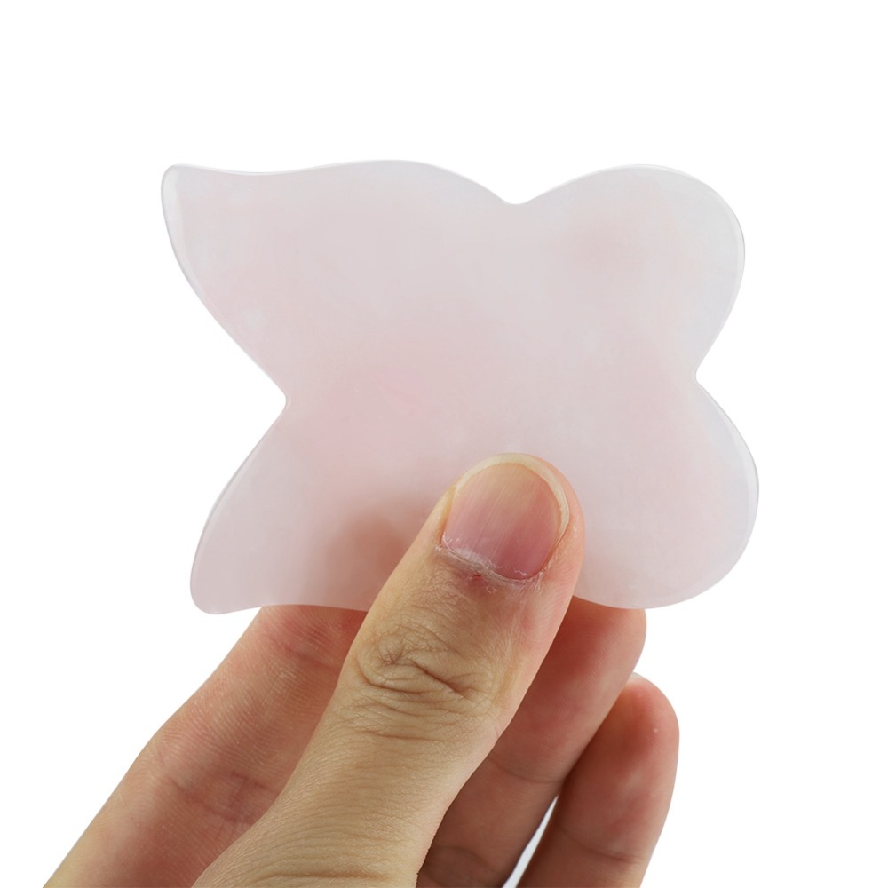 페이셜 키트 핑크 로즈 쿼츠 마사지 스톤 버터플라이 딥 - Gua Sha Tool Rose Quartz 리뷰 및 가격