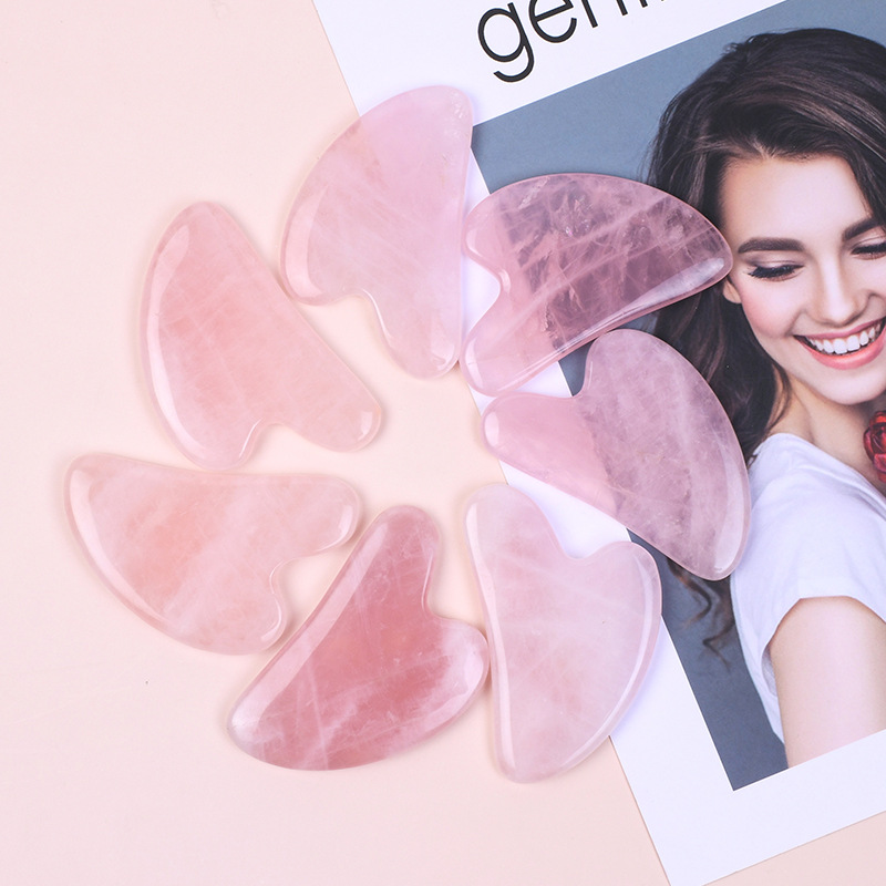 인기 판매 A+ 로즈쿼츠 구아샤 도구 천연 크리스탈 하 - Gua Sha Tool Rose Quartz 리뷰 및 가격